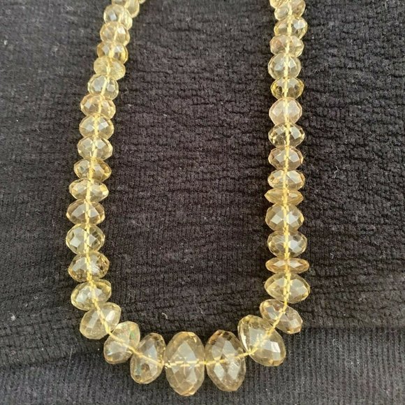 18 Inch Smoky Topaz Beaded Necklace